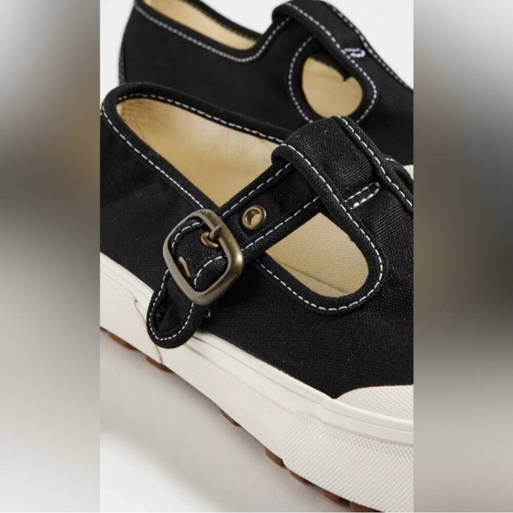 NEW VANS STYLE 93 BLACK CANVAS WHITE RUBBER MARY JANE SNEAKERS BUCKLE SZ 9.5 - Picture 7 of 13